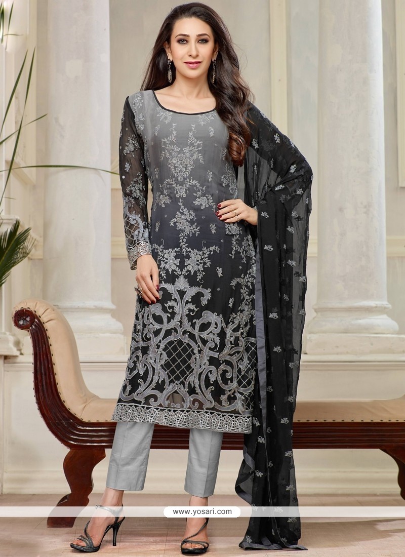 Karishma Kapoor Black And Grey Salwar Suit