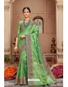 Green Silk Weaving Worked Designer Saree