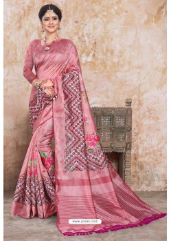 Peach Zoya Art Silk Digital Printed Saree