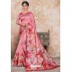 Light Red Zoya Art Silk Digital Printed Saree