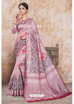 Mauve Zoya Art Silk Digital Printed Saree