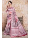 Mauve Zoya Art Silk Digital Printed Saree