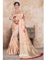 Light Beige Zoya Art Silk Digital Printed Saree