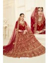 Lovely Red Velvet Designer Bridal Lehenga Choli