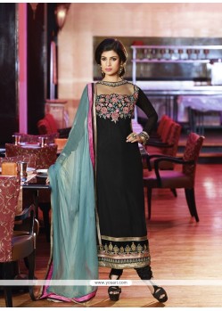 Girlish Black Embroidery Churidar Salwar Suit