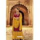 Red And Yellow Pure Satin Georgette Designer Suit