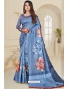 Blue Zoya Art Silk Printed Saree