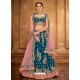 Teal Taffeta Silk Designer Lehenga Choli