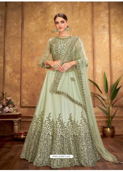 Sea Green Silk And Net Designer Lehenga Choli