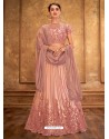 Peach Satin Silk Designer Lehenga Choli