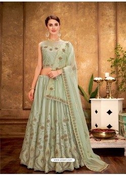 Green Dual Tone Taffeta Silk Designer Lehenga Choli