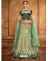 Green Weaved Silk Designer Lehenga Choli