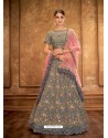 Grey Tissue Designer Lehenga Choli