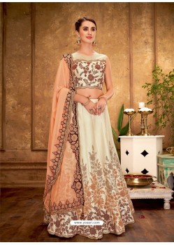 Cream Silk Designer Lehenga Choli