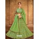 Parrot Green Weaved Silk Designer Lehenga Choli