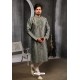 Grey Art Banarasi Silk Kurta Pajama