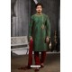 Dark Green Art Banarasi Silk Kurta Pajama