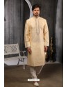 Gold Jacquard Silk Brocade Kurta Pajama