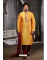 Radiant Yellow Art Banarasi Silk Kurta Pajama