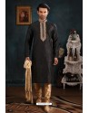 Black Art Banarasi Silk Kurta Pajama