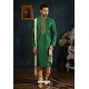 Dark Green Art Banarasi Silk Kurta Pajama