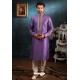 Lavender Art Banarasi Silk Kurta Pajama