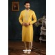 Yellow Art Banarasi Silk Kurta Pajama