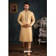 Beige Art Banarasi Silk Kurta Pajama