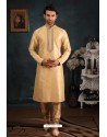 Beige Art Banarasi Silk Kurta Pajama