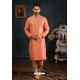 Peach Art Banarasi Silk Kurta Pajama