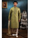 Green Art Banarasi Silk Kurta Pajama