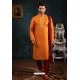 Mustard Art Banarasi Silk Kurta Pajama