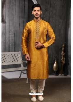 Amazing Yellow Art Banarasi Silk Kurta Pajama