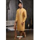 Beige Art Banarasi Silk Kurta Pajama