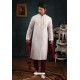 Off White Art Banarasi Silk Kurta Pajama