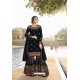 Navy Blue Faux Georgette Embroidered Sharara Suit