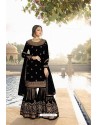 Black Heavy Dolla Silk Designer Sharara Suit