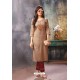 Light Brown Viscose Cotton Readymade Kurtis With Palazzo