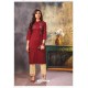 Maroon Viscose Cotton Readymade Kurtis With Palazzo