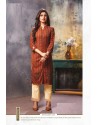 Brown Viscose Cotton Readymade Kurtis With Palazzo