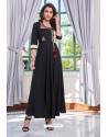 Black Rayon Readymade Designer Kurti