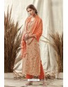 Orange Afta Silk Designer Straight Suit
