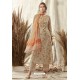 Light Beige Afta Silk Designer Straight Suit