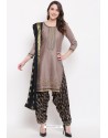 Light Brown Jam Silk Cotton Salwar Suit