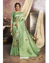 Green Jacquard Silk Weaving Worked Saree