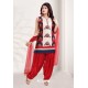 Red Banglori Silk Patiala Salwar Suit