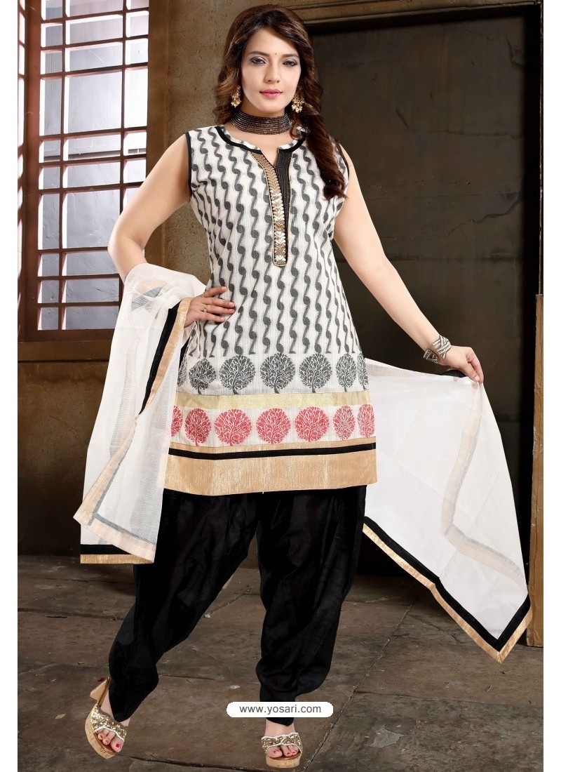 Buy Black Banglori Silk Patiala Salwar Suit | Punjabi Patiala Suits