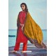 Red Pure Jam Cotton Print Palazzo Suit