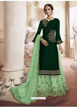 Dark Green Rangoli Georgette Designer Suit