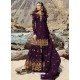 Purple Faux Georgette Designer Sharara Suit